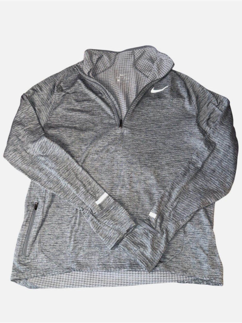 Men’s Nike 1/4  Zip Pullover Dri-FIT Element running top Grey Small - Picture 2 of 9
